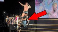 This fan tried to make a name for himself, but was quickly escorted from the arena.